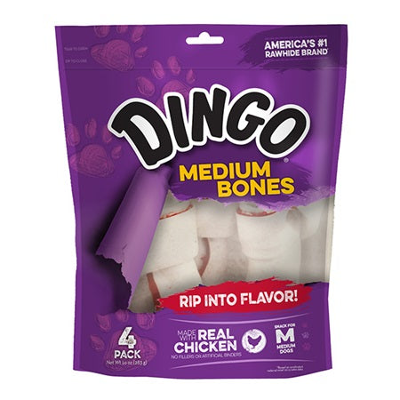 Dingo Medium Bones, 4 count bag
