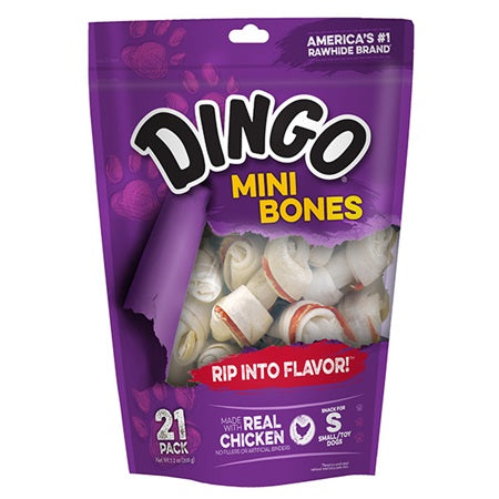 Dingo Mini Bones, 21 count bag