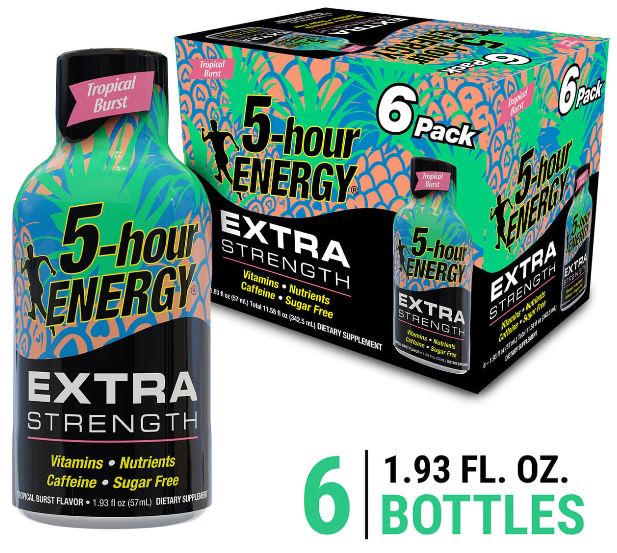 5-Hour Energy Extra Strength Tropical Burst Flavor, 6 pack - 1.93 fl oz per bottle
