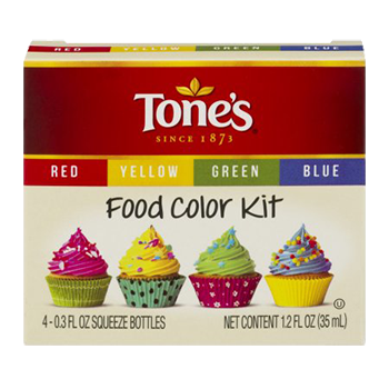 Tone's Food Color Kit (4 - 0.3 oz. bottles)