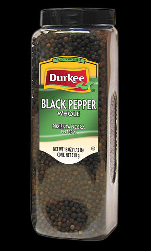 Durkee Whole Black Pepper, 18 oz.