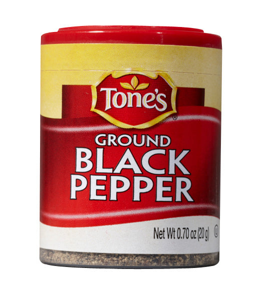 Tone's Ground Black Pepper, (Pack of 6)