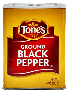 Tone's Ground Black Pepper, 4 oz.