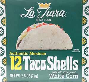LA TIARA White Taco Shells (Box of 12)