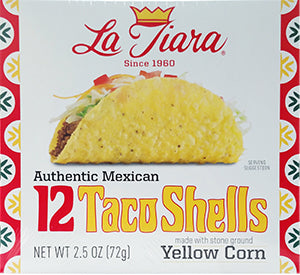 LA TIARA Yellow Taco Shells (Box of 12)